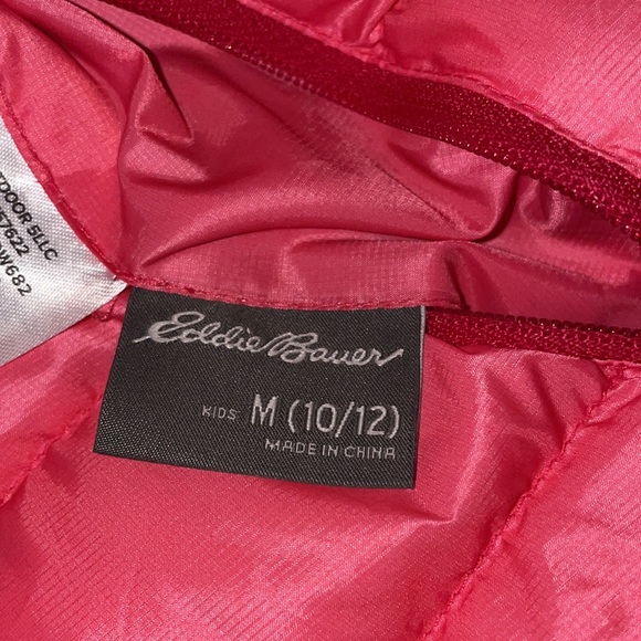 Girls Eddie Bauer Reversible Down Puffer Jacket/coat Pink Ombré Girls 10/12 - Picture 4 of 4